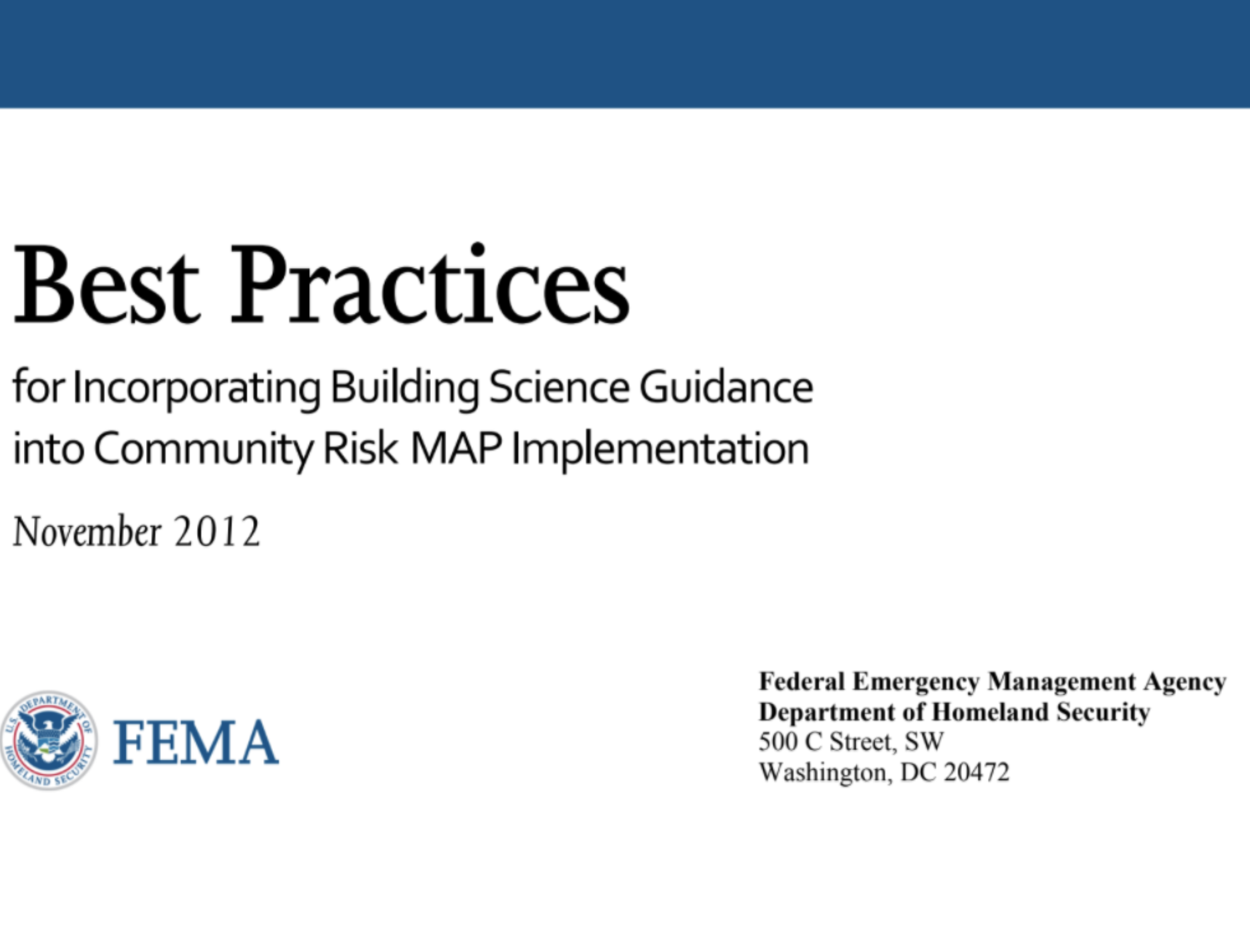Fema Graduated Risk FEMA Best Practices for Incorporating Community Risk Map Implementation ...