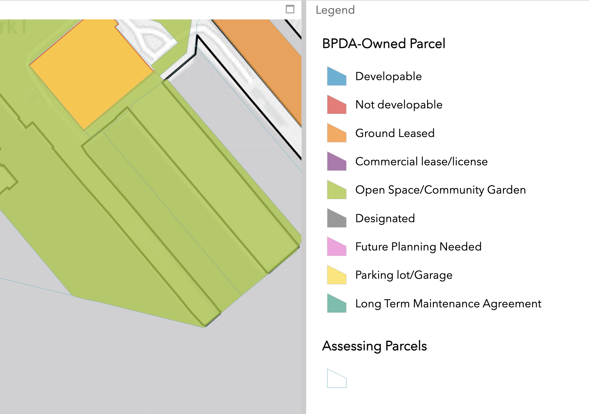 BPDA Designats Pier 5 as GREEN “Open Space/Community Garden” -BPDA property inventory