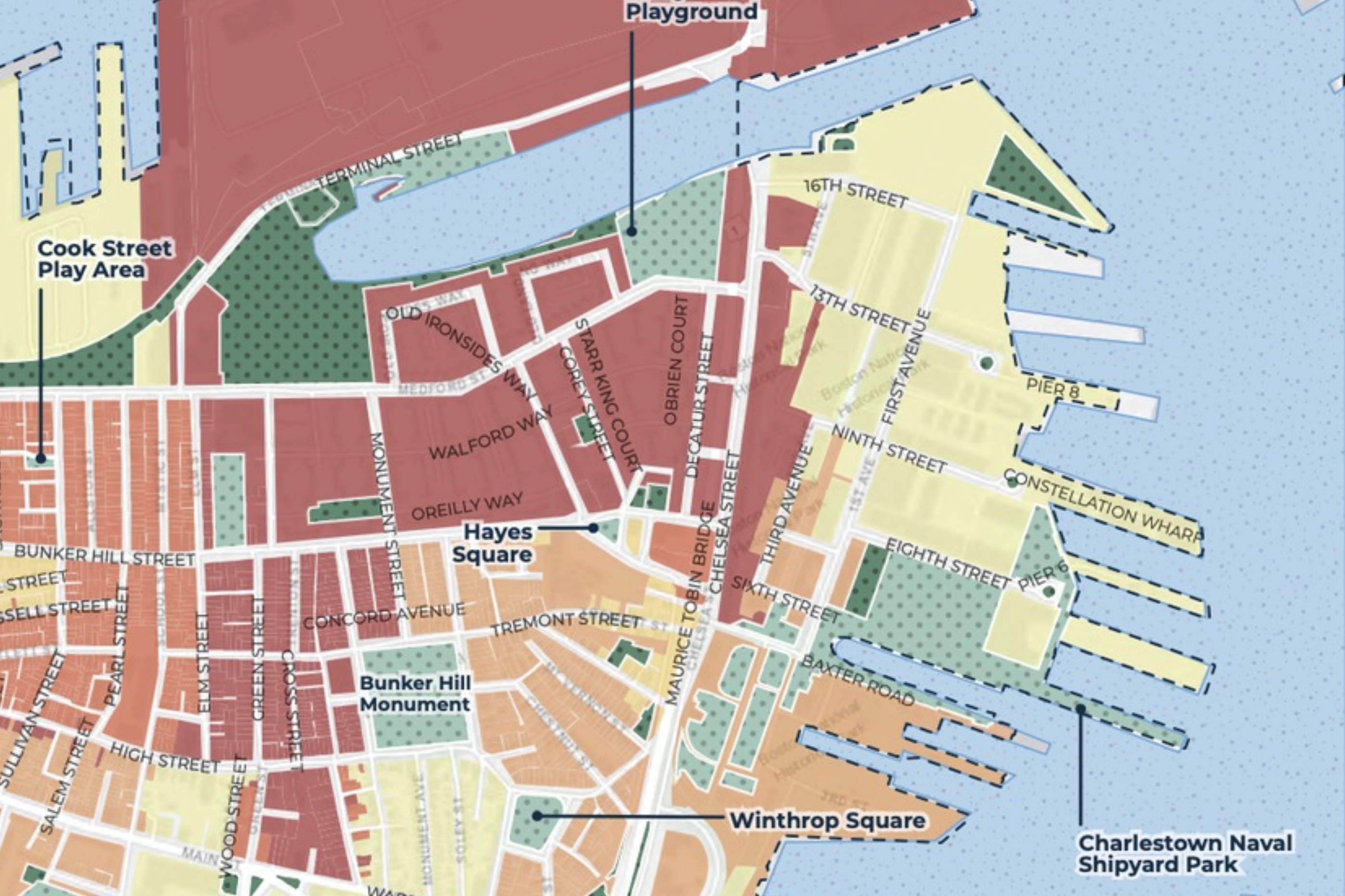 Environmental Justice Equity Score on Charlestown Marginalized Places and People by the National Park Service