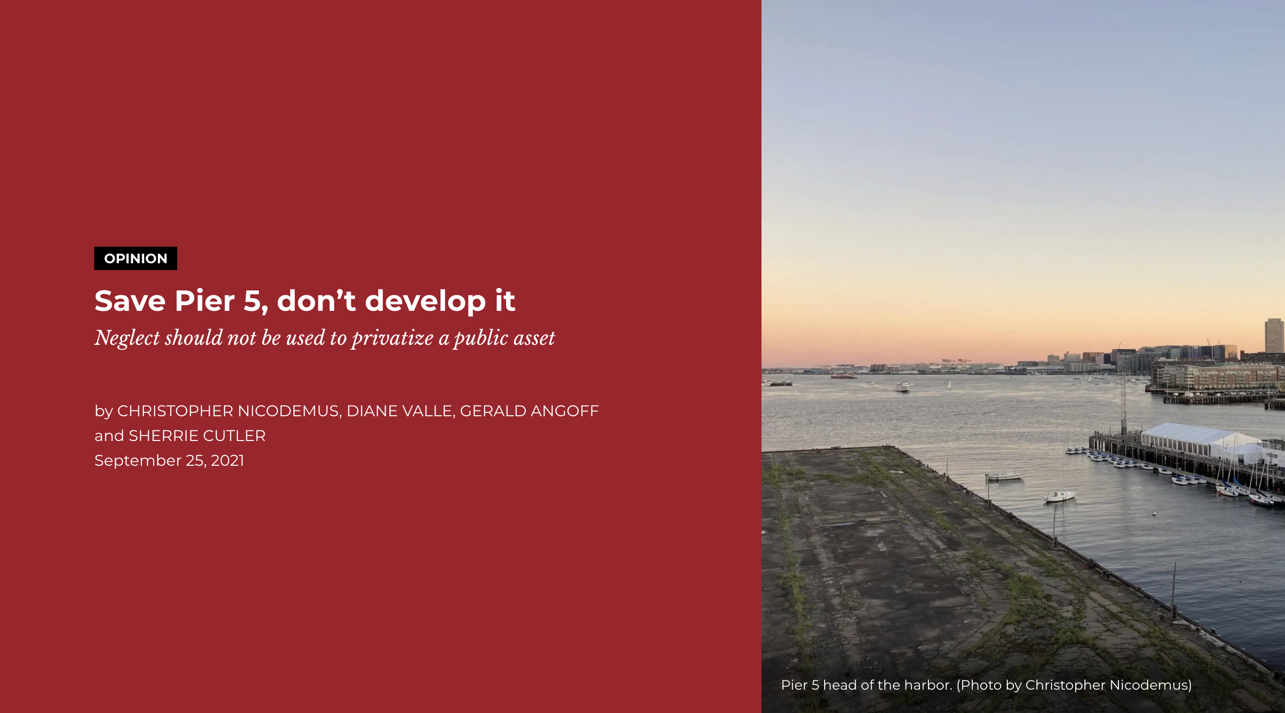 Save Pier 5, don’t develop it